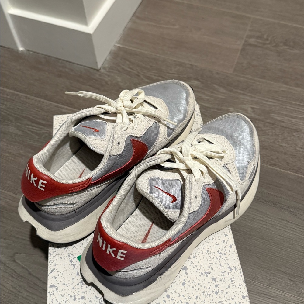 Nike Silver and Red Sneakers